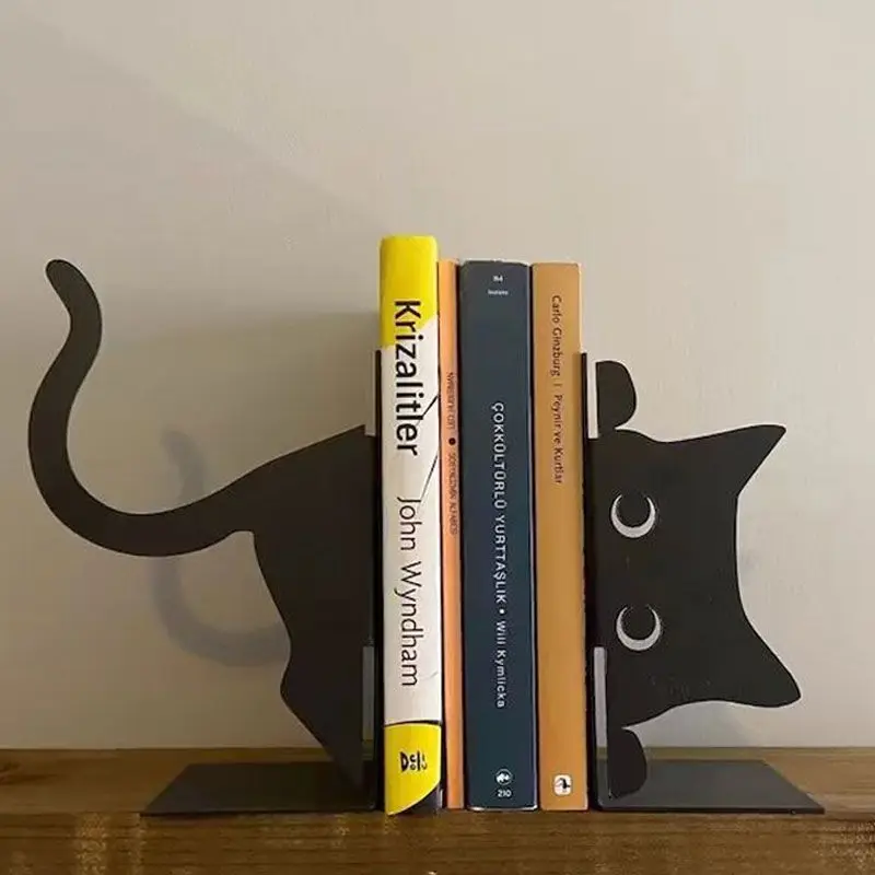 Cute cat stationery bookends desk organizer book stand holder human evolution Creative interesting office accessories book ends