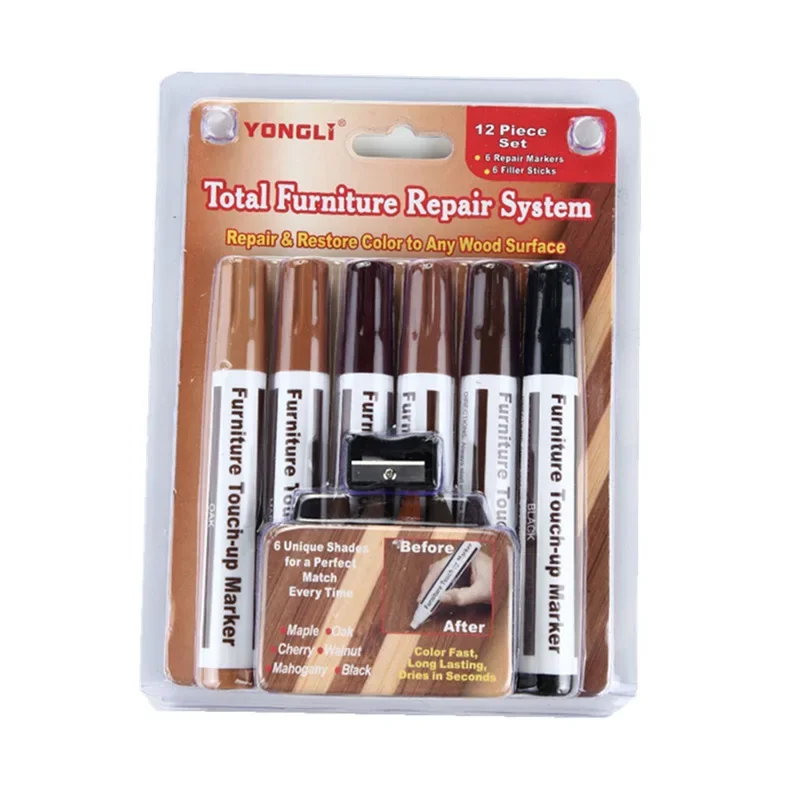 Furniture Repair Pen Markers Remover Wood Scratches Restore Kit Scratch Filler Paint Wooden Cabinet Floors Tables Repair Tool