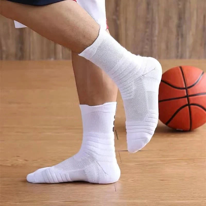 3pairs/Lot Men\'s Socks Compression Stockings Breathable Basketball Sports Cycling Socks Moisture Wicking High Elastic Tube Socks