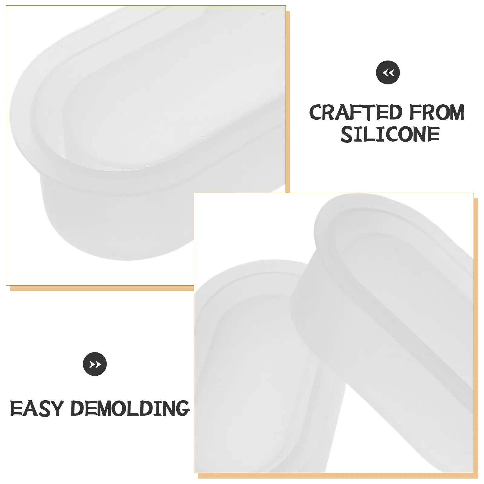 3Pcs Silicone Planter Mold Oval Flower Pot Molds for Resin Crafts Succulent Planter Mould Easy Release DIY Craft Supply