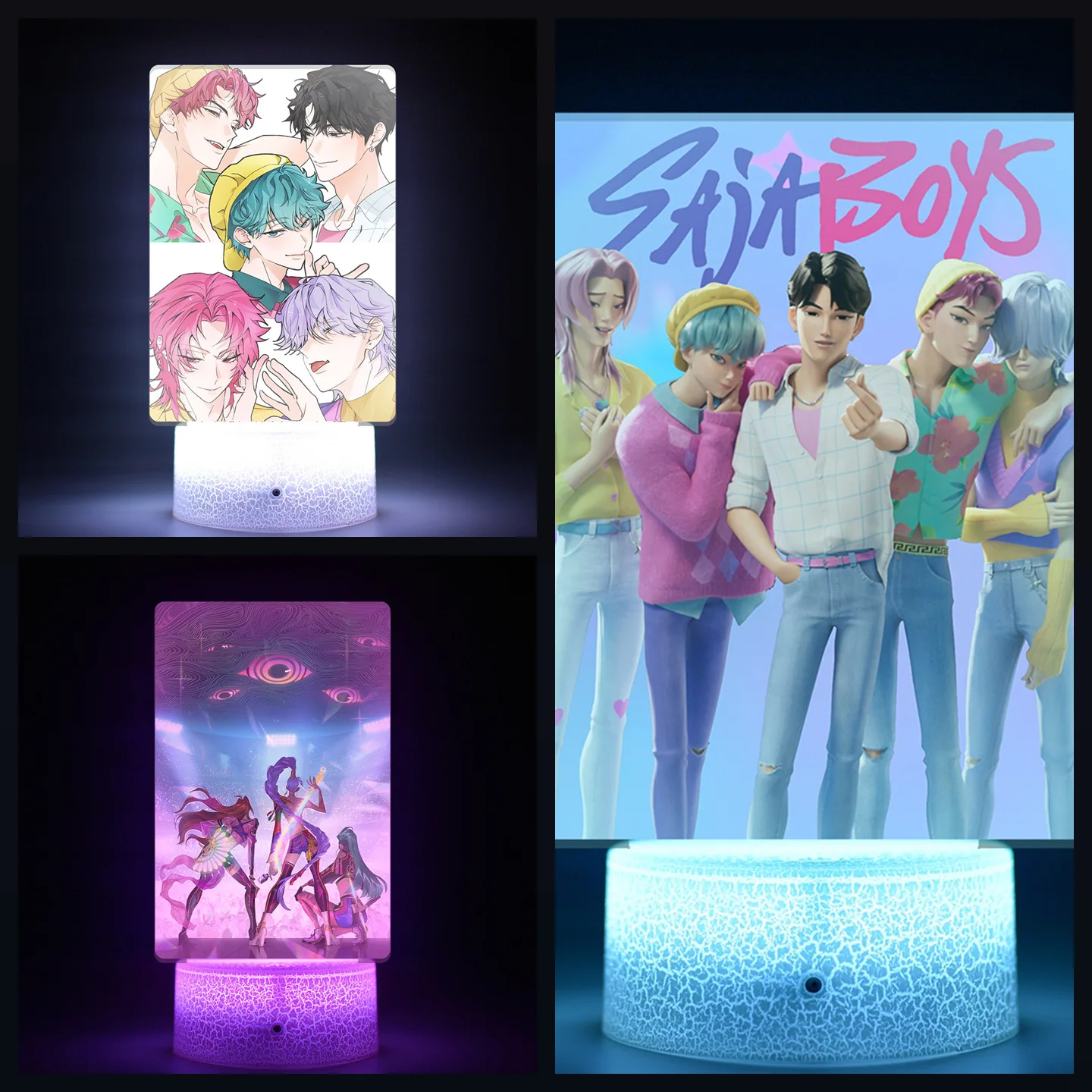 2025 New Kpop Demon Hunters Movie Remote Control Night Light Decoration Ornaments Girls Festival Gifts Internal Print 16 Colors - Image 3