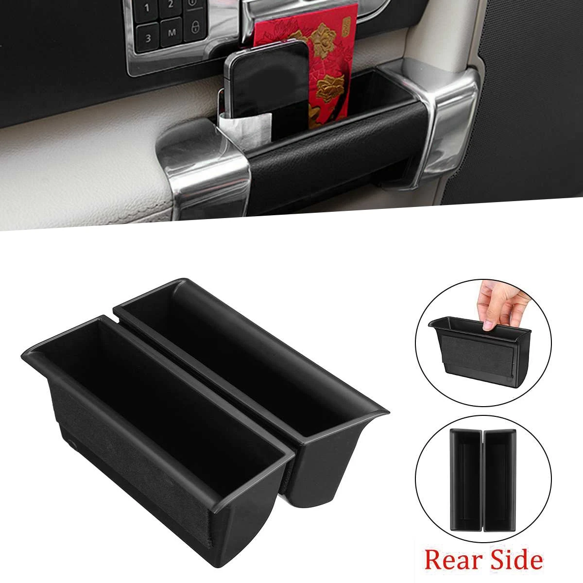 Rear Car Interior Door Handle Storage Box Glove Armrest Box Tray Organizer for Land Rover Discovery 4 LR4 2010-2016