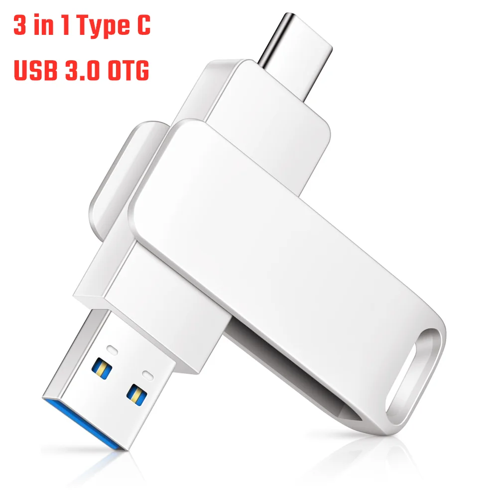 

Type C USB Flash Drive OTG 3 IN 1 USB 2.0 128GB 64GB 32GB 16GB 8GB 4GB Pendrive Flash DriveMicro USB Pen Drive