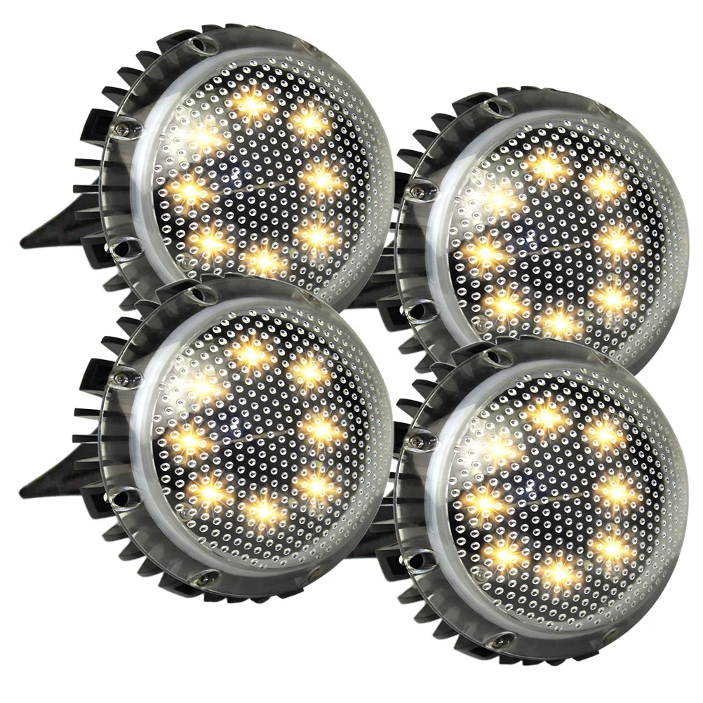 

4Pcs Lamps IP67 Waterproof LED Ground Lights Warm White Outdoor Garden Lawn Solar-Powered Decorative