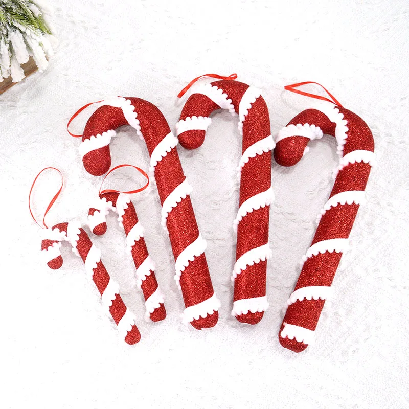 Christmas Candy Canes Hanging Ornaments Xmas Tree Lollipop White Red Pendants 2024 Christmas Decoration For Home New Year Noel