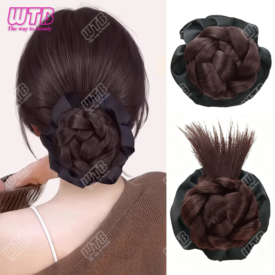 

Синтетические волосы, пучок, парик, пучок, черное кольцо для волос, парик с низкими волосами, натуральный пушистый парик для волос на каждый день