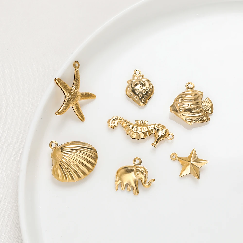 

10 шт., подвеска из нержавеющей стали, подвеска в виде океана, браслет «сделай сам», ожерелье для изготовления ювелирных изделий