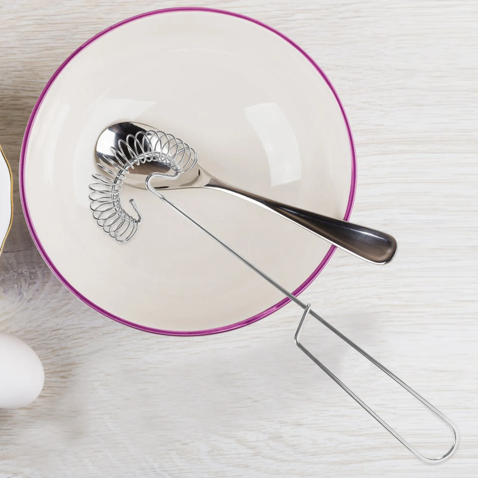 

Stainless Steel Manual Spring Whisk Egg Beater Coil Mixer Kitchen Tool Handheld Milk Frother Manual Egg