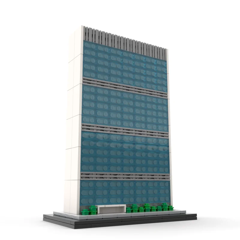 MOC New York United Nations Secretariat Building 1:800 scale architectural model building blocks DIY birthday Christmas gift