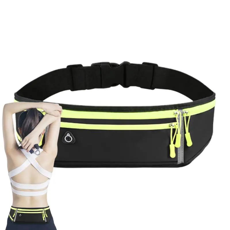 Sports Waist Pack Bag Waterproof Slim Fanny Pack Waist Bag Multi-Pockets Workout Belt Reflective Phone Holder Waist Pack For