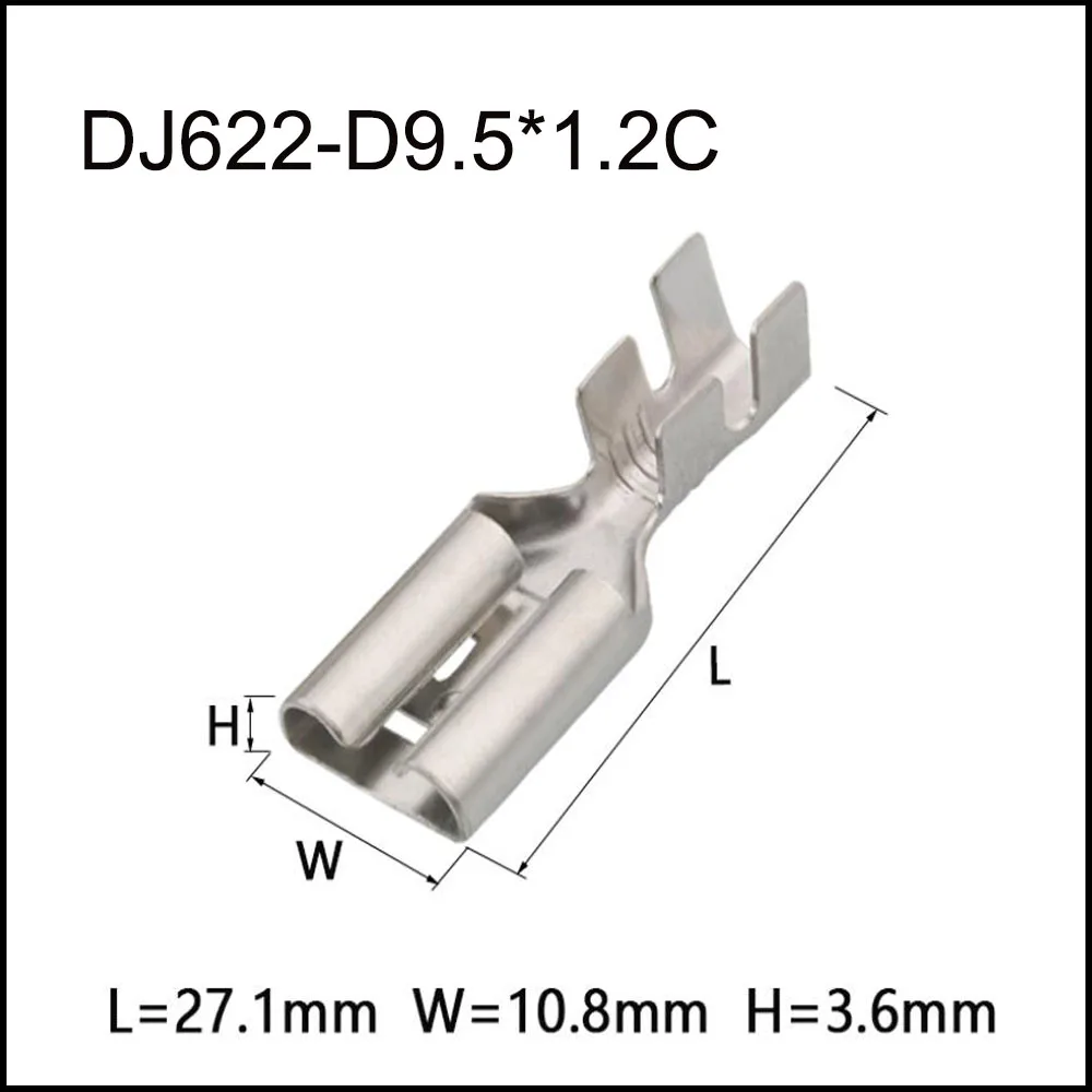 

500PCS DJ622-D9.5*1.2C New energy auto connector Terminal brass pin Waterproof harness terminal cable socket