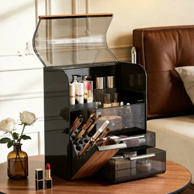 Cosmetic Makeup Organizer Transparent Plastic Organizing Boxes Desktop Drawer Makeup Brushes Lipstick Perfume Storage Box