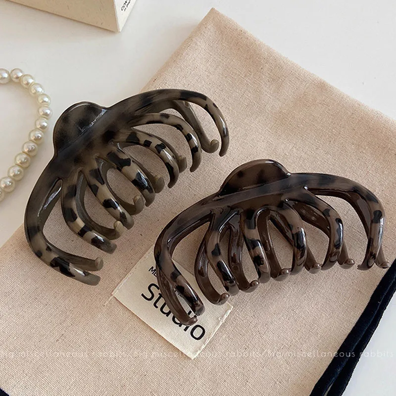 Elegante Haarklammer mit Leopardenmuster für Damen, große Kürbis-Haarspange für langes Haar, süße Haarspange, modische Haaraccessoires