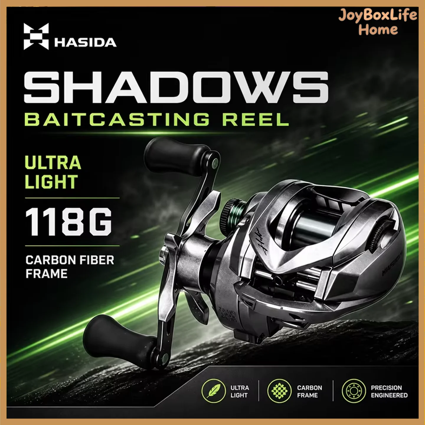 HASIDA Shadow Baitcasting Reel Ultra Light Carbon Fiber Long Cast Micro Lure Fishing Reel For Trout Freshwater Adult Anglers Tac