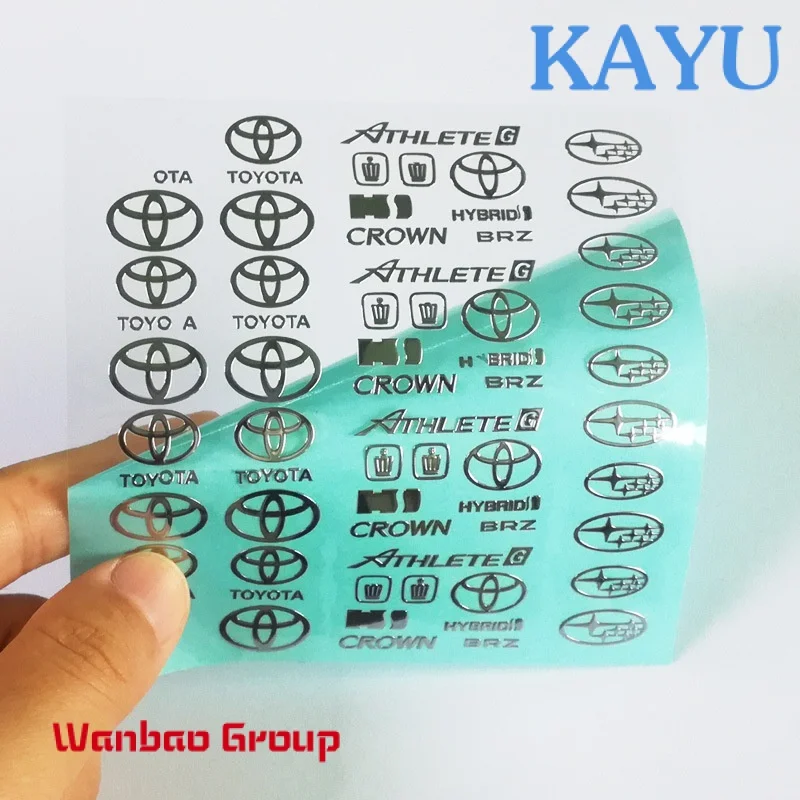 Custom Custom Logo Stickers Ceramic Cups Glass Bottle Letters 3D Nickel Decal Label Stickers Metallic Labels Transfer Metal Wat