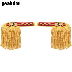 Drum Horn Band Tassel Shoulder Badge Fringe Chain Applique Epaulet Clothing Costume Accessories for Uniform Matching Party