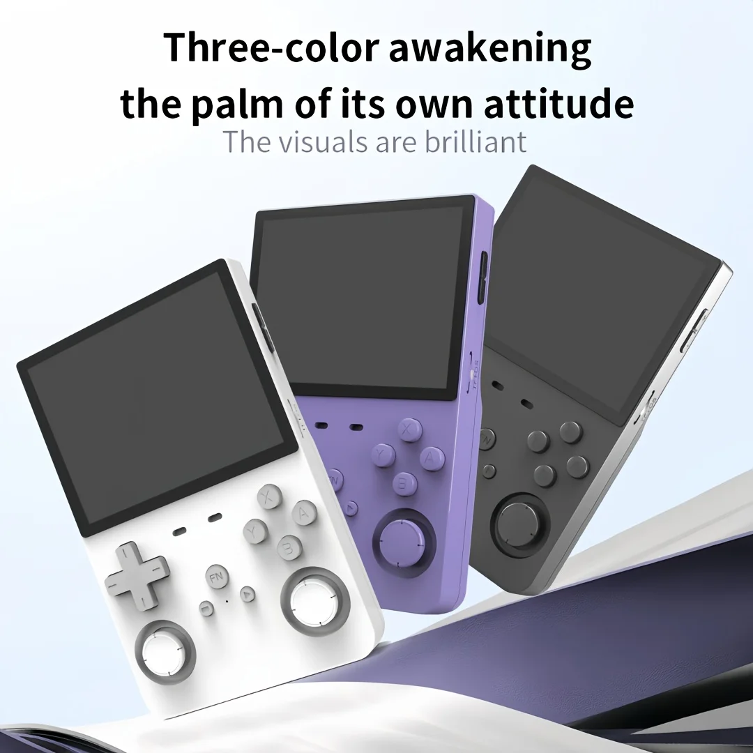 64GB Portable Handheld Game Console Black White Purple Colors Retro Handheld Game Console L35 with 3.5-inch Screen Classic