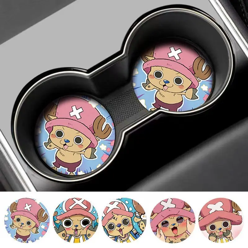 New creative One Piece soda cup coaster, high-value, stylish, high-temperature resistant, cute tomyChopper cartoon car cup mat view 4