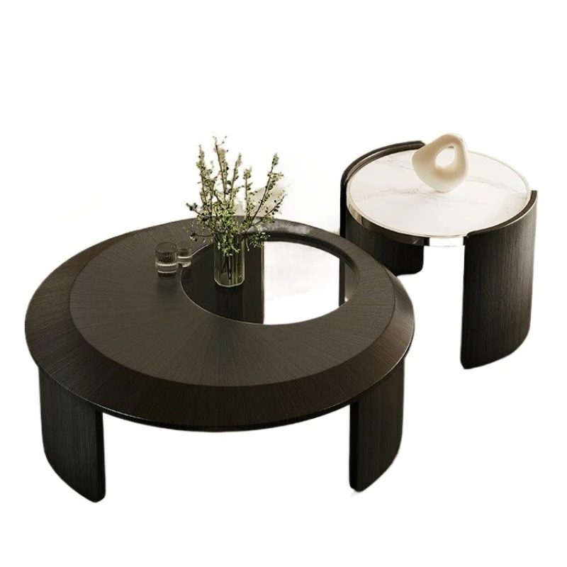 

Rock slab coffee table combination high-end creative living room household tea table size apartment