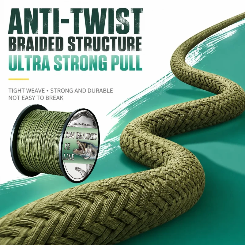24-Strang PE-Angelschnur, geflochtener Multifilament-Angelschnur, 300m 500m 1000m, 20-120LB, glatt und stark für Karpfenangeln – Detail 2