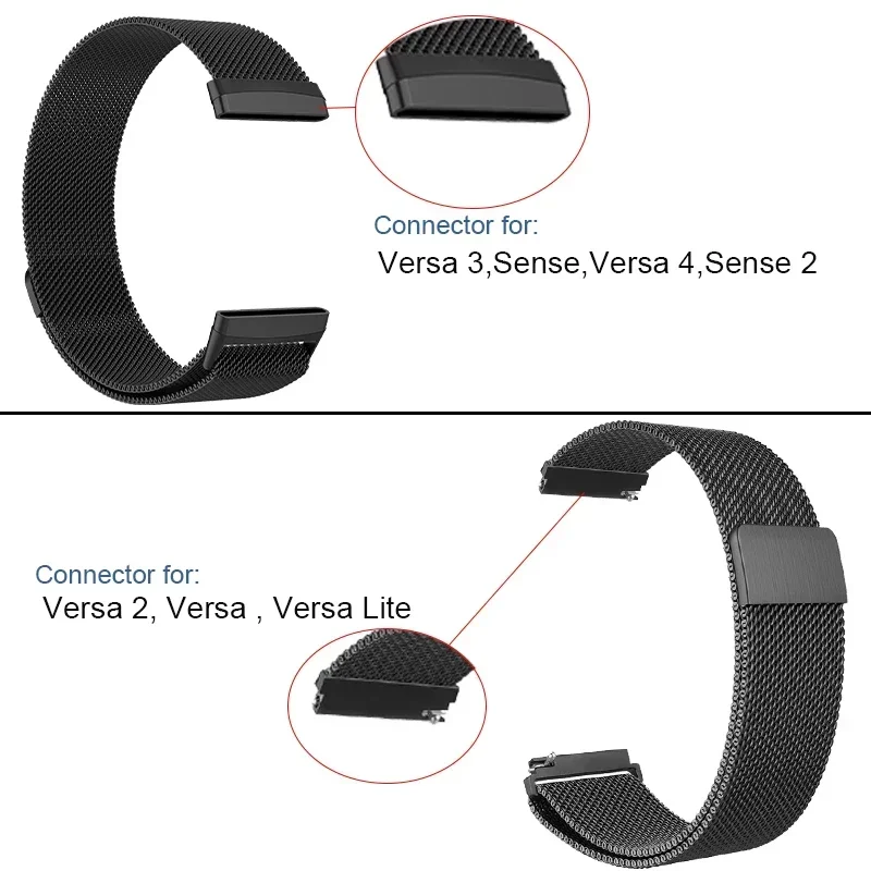 Cinturino in metallo per Fitbit Versa 2 3 4 Lite Sense Band da polso Milanese Sense 2 Sostituzione cinturino ad anello magnetico Fit Bit cinturino