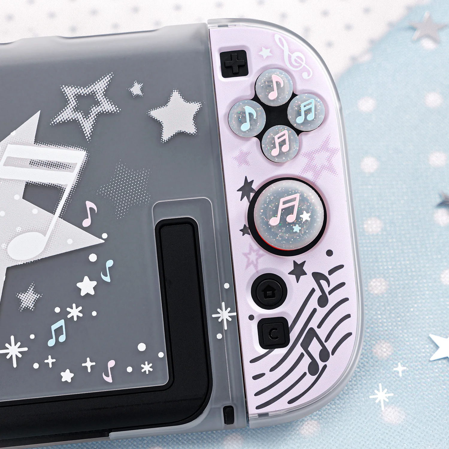 Bling Silicone Soft D-pad Cross Button ABXY Key Sticker Joystick Thumb Stick Grip Cap Cover Case For Switch 2 Joycon Controller