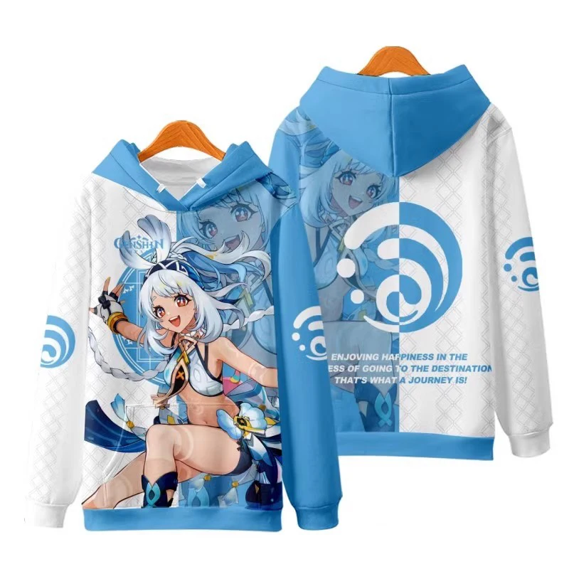 Game Mualani Hoodie Cosplay Costume Unisex 3D Impact  Cosplay Coat Hooded Fashion Coat for Spring Autumn