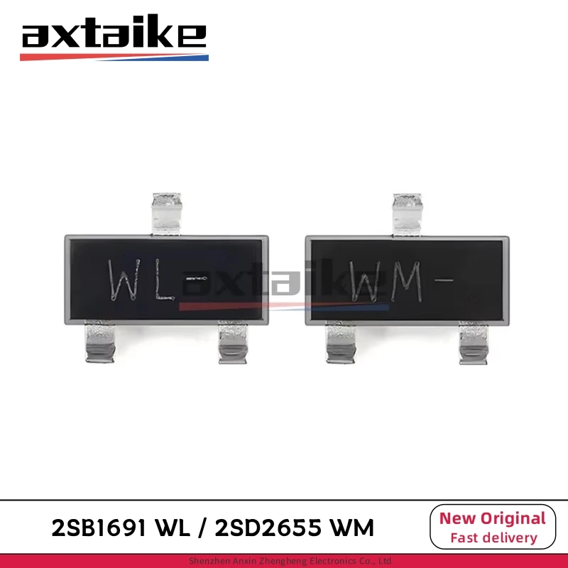 10PCS B1691 WL D2655 WM 2SB1691 2SD2655 SOT-23 2SB1691WL-TL-E 2SD2655WM-TL-E SC-59A SMD NPN PNP 1A 60V Transistor