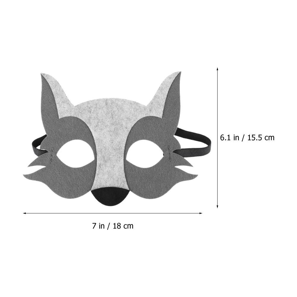 4pcs Half Face Wolf Felt Animal Costume Party Supplies Wolf Cosplay Masquerade Halloween Carnival Festival Outdoor Funny Animal