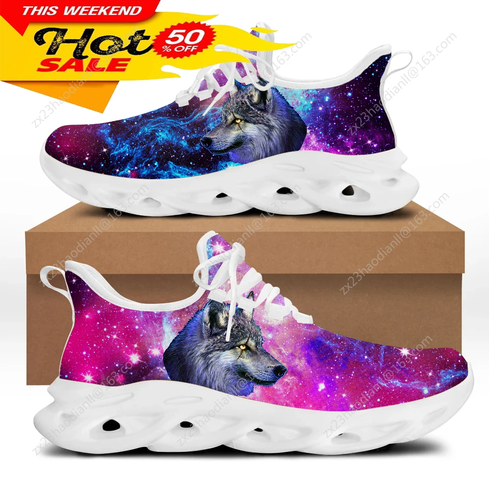 Men Sneakers Universe Wolf Face Printed Flats Classic Wear-resistant Summer/Autumn Men's Comfort Casual Sport Shoes