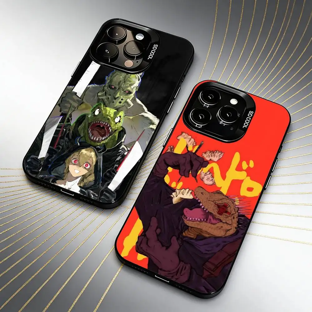 

D-DorohedoroS C-Caiman-n Lizard Head Phone Case For iPhone 16 17 15 14 12 13 Pro Max Black Candy Matte Shockproof Cover
