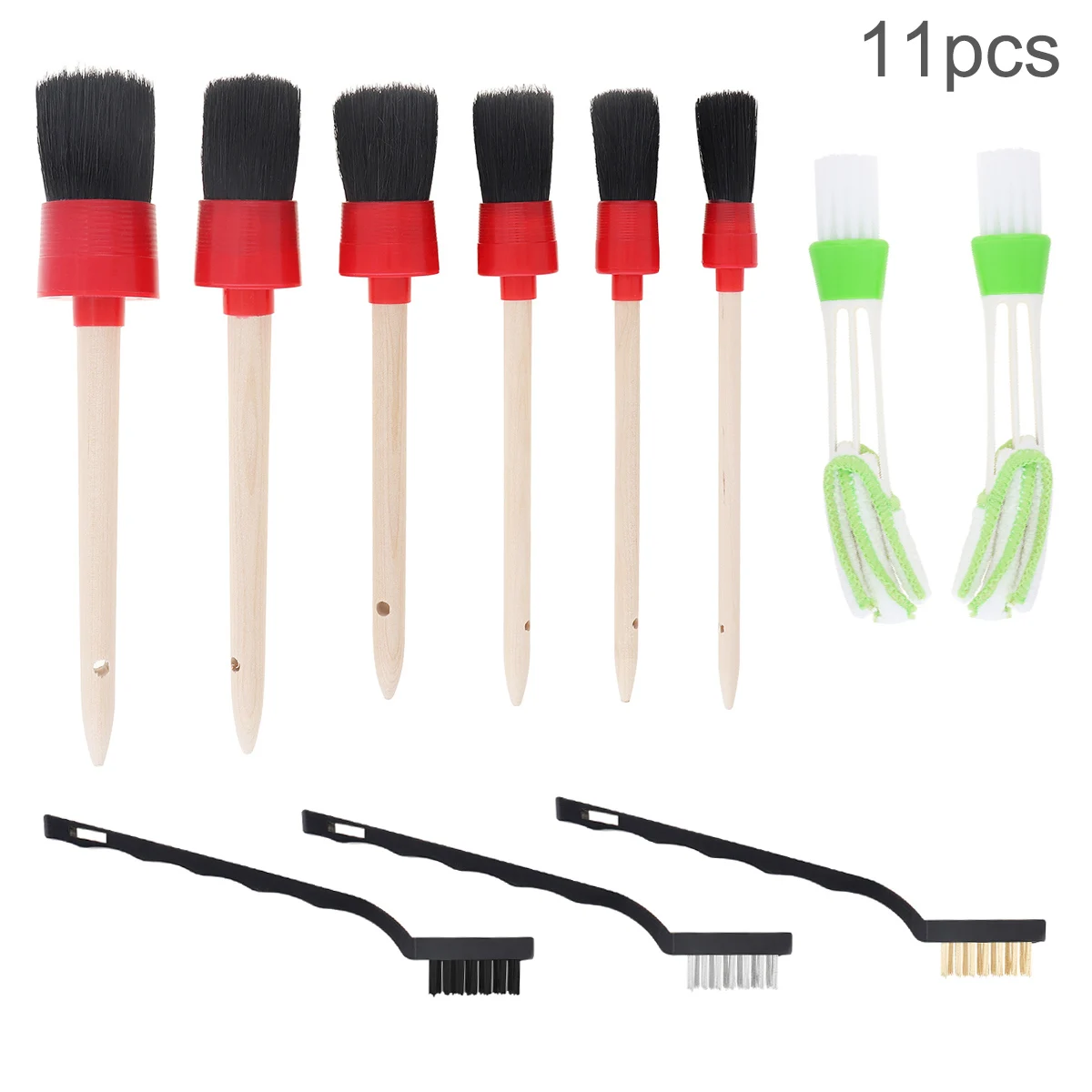 

11pcs Car Detailing Brush Set for Cleaning Interior Exterior Leather Wheels Air Conditional Outlet ,Car Washing Brush Tools