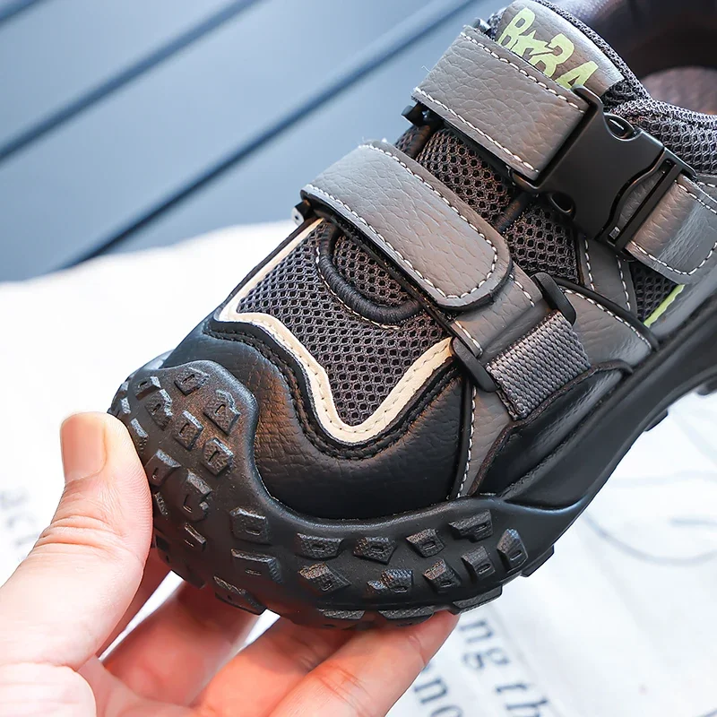 

Trendy Running Shoes Fashion Youth Comfortable Children Solid Color Sneakers Mesh Breathable Girls Outdoor Shoes Casual Velcro