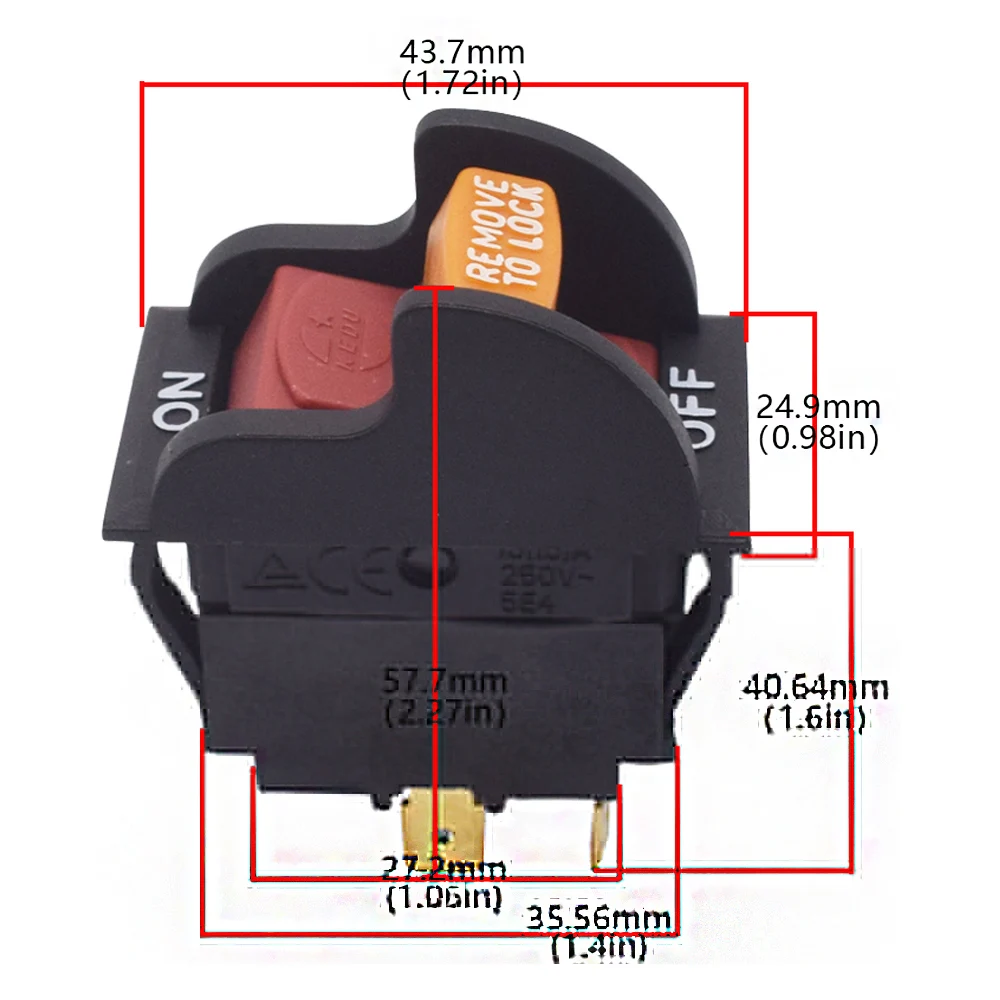 온/오프 4 핀 스위치 교체 부품, 250V, 125V, 12A 전원 단추 테이블, 가전 제품, 집진기 수리 도구 액세서리