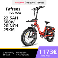 FAFREES F20 Max 1000W Electric Bike 20*4.0 Fat Tire Inch Folding Frame E-bike with Removable 48V 20AH Lithium Battery