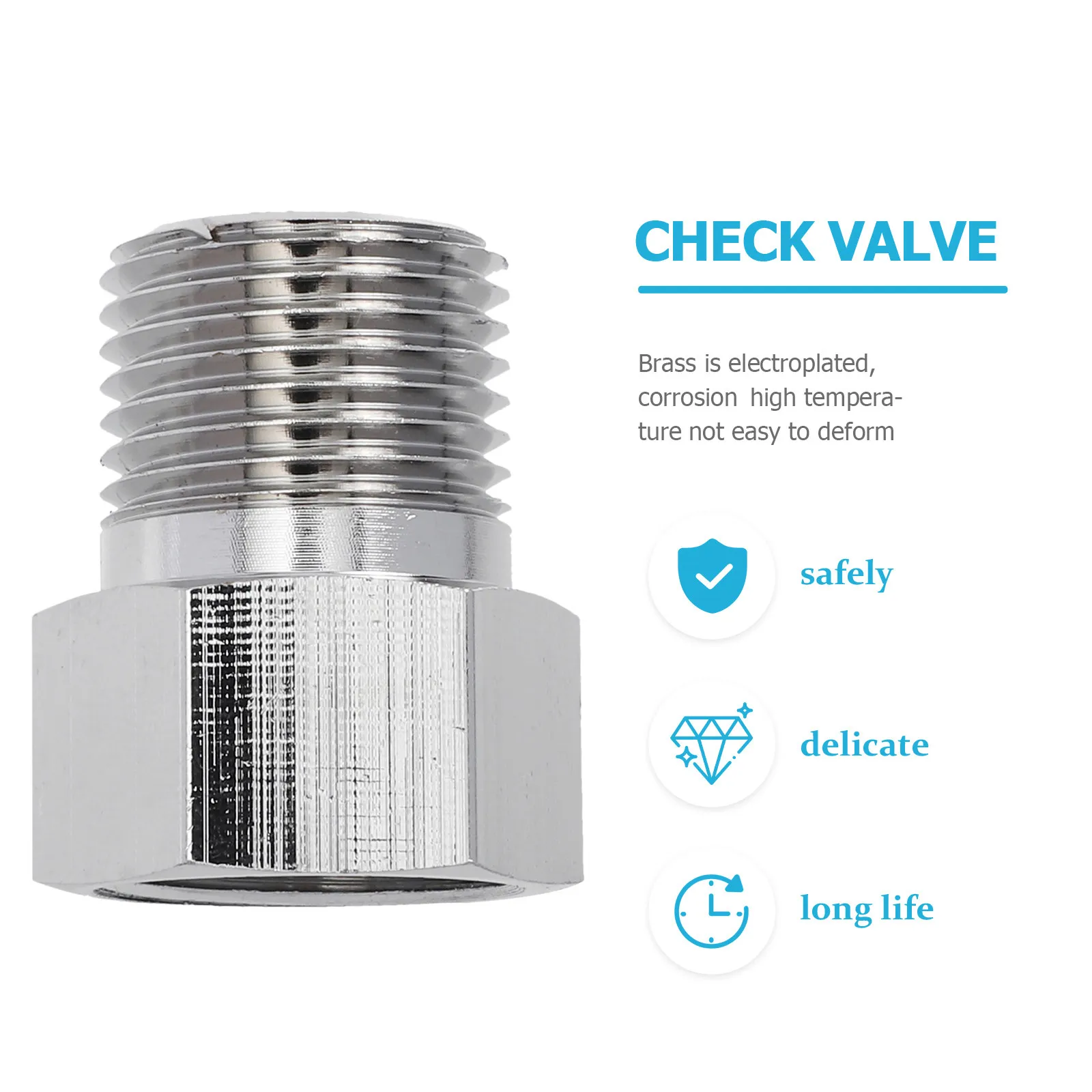 2pcs Anti backflow Check Valves 1 4 Inch Copper Plated Water Pipe One way Non return Valve High Temperature Corrosion Resistant