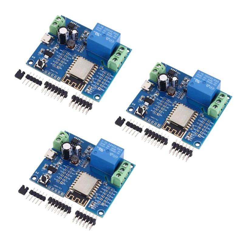 3X WIFI Relay Controller Module, DC 5V 8V-80V ESP8266 Wireless Controller Module ESP-12F For IOT Smart Home APP