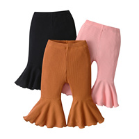 3 Packs Toddler Baby Girl Spring Autumn Pants Clothes for 0-24Months Knitted Casual Flared Pants for Girls