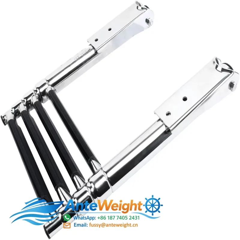 316 Stainless Steel Marine Boat Folding Ladder Telescoping Boarding Ladder for Yacht