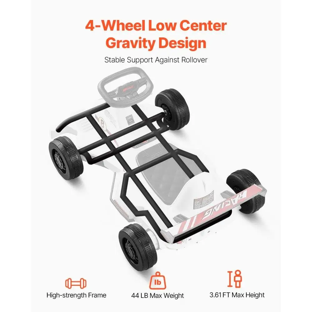 Electric Go Kart 6V Drift Cart for Children Ages 2 Strong Motor White Colorful for kids Ride On Vehicle