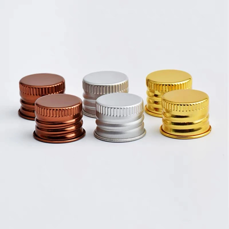 100pcs 24mm 20mm 410 Closure Aluminum Screw Cap For Bottles Black Gold Silver Bronze Metal Screw Lids For Cosmetic Containers