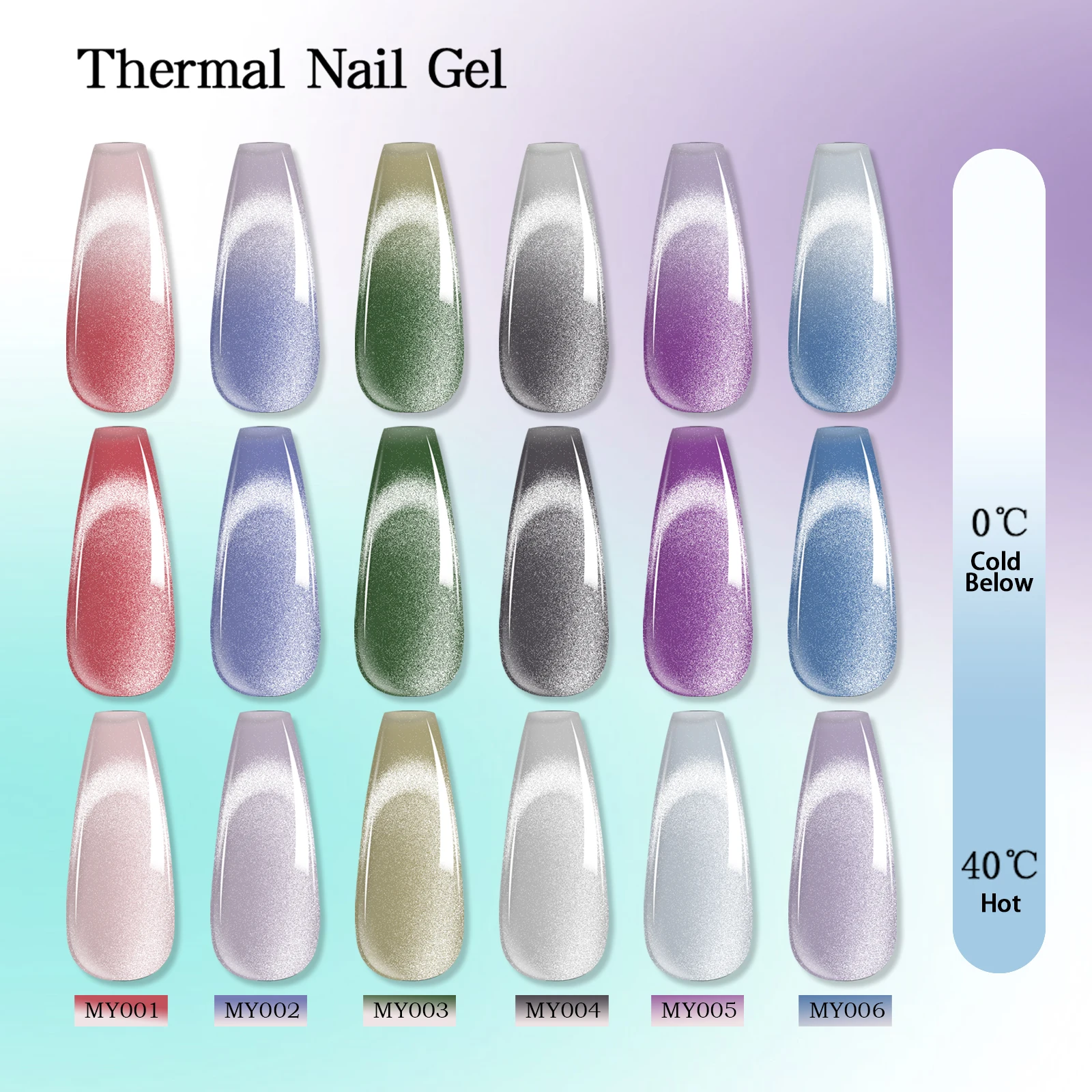 7,5 ml Thermal Glitter Cat Eye Magnetischer Gel-Nagellack Wintertemperatur 2 Farben wechselnd Soak Off UV LED Maniküre Nägel Gel