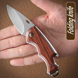 Stainless Steel Folding Knife Outdoor Camping Tactical Hunting Knife Portable Pocket Blade Sharp and Durable with Bottle Opener