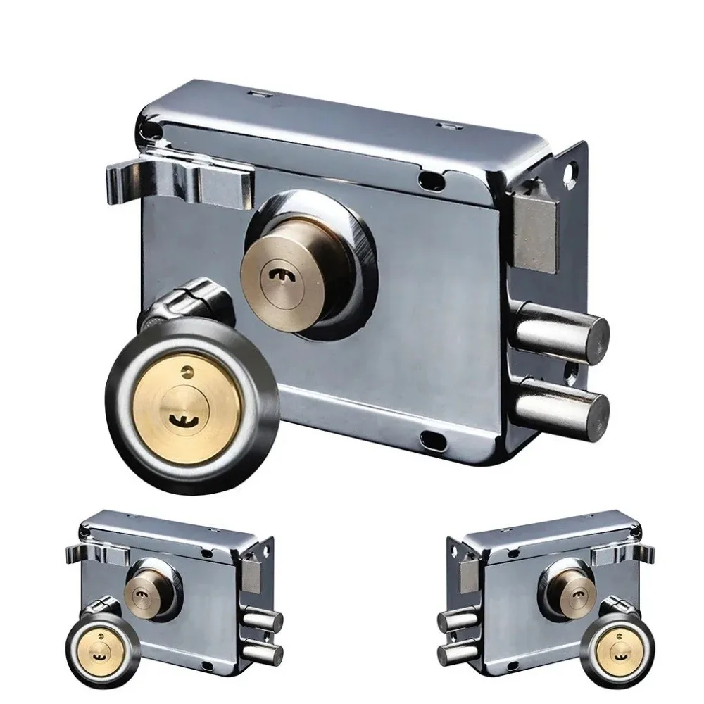 Universal Exterior Iron Door Locks Anti-Theft Multiple Insurance Lock Security Wood Gate Lock Indoor Dormitory