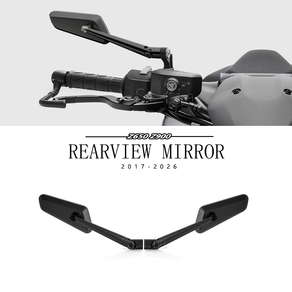 Z900 2026 Motorcycle Rearview Mirror For Kawasaki Z 900 SE Z650 Z 650 2017 2018-2025 Adjustable Aluminum Rear View Mirrors