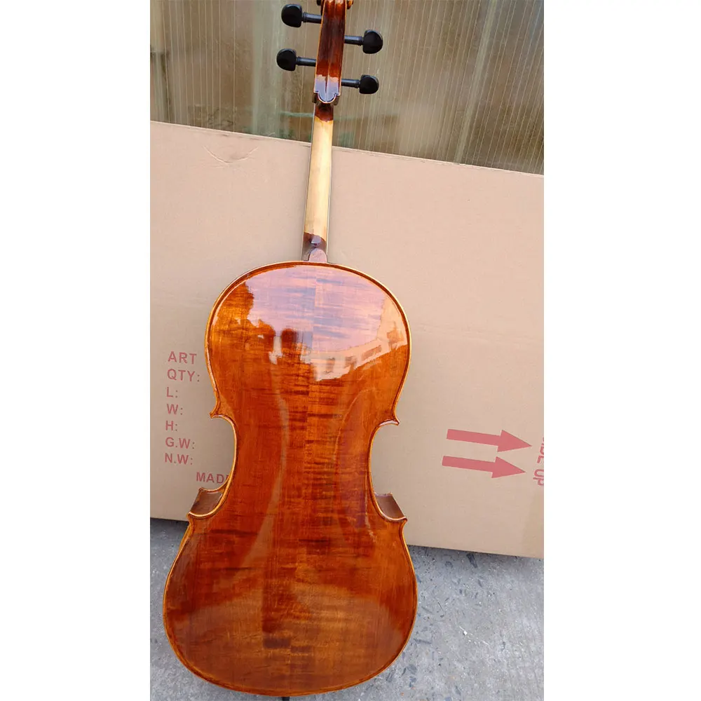 

Top Class 4/4 Full Size Antique Matte Acoustic Cello Premium Solid Wood Stringed Musical Instrument For Orchestral Play