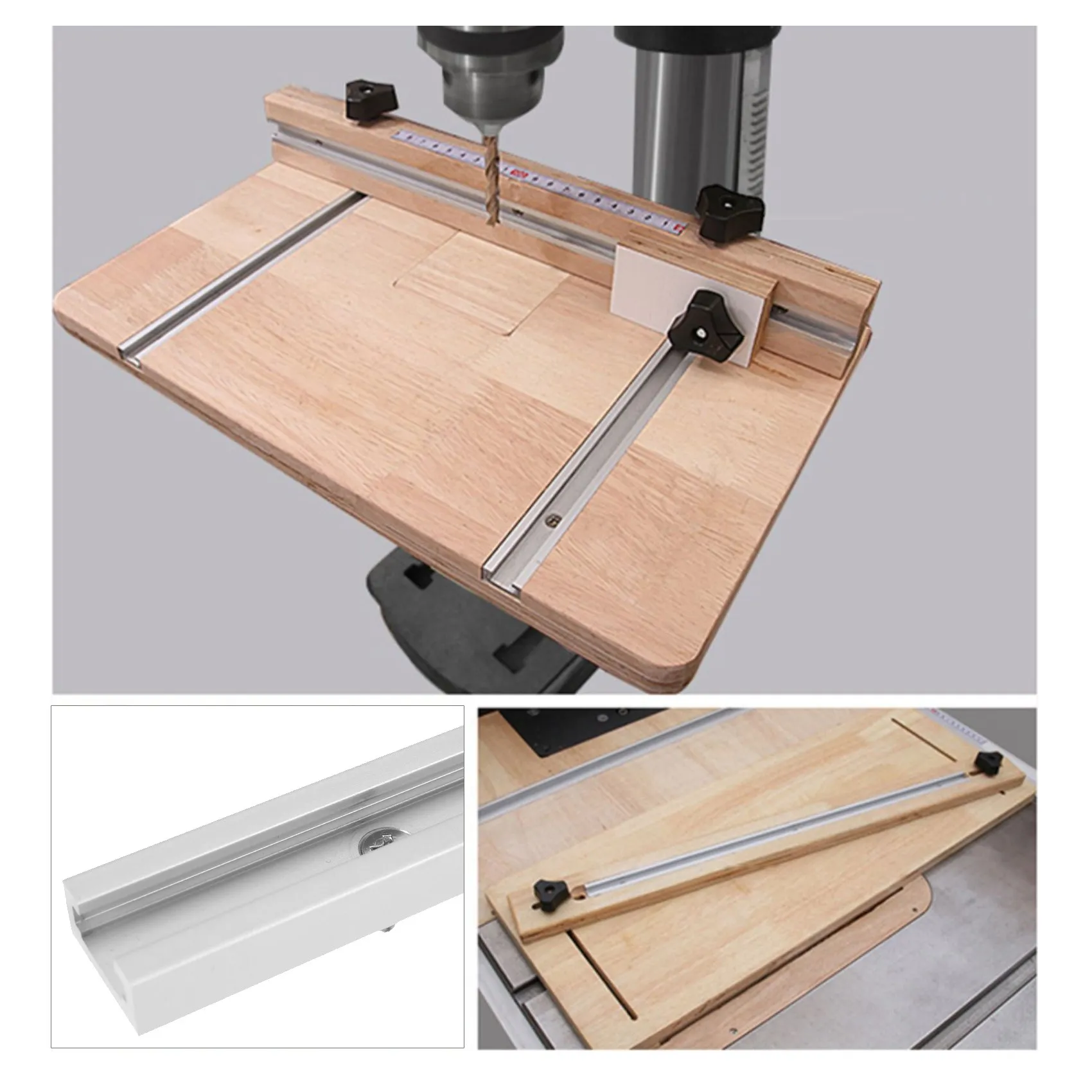ABKW-Aluminium Bar Slider T-Tracks T-Slot Jig Fixture For Table Saw Gauge Rod