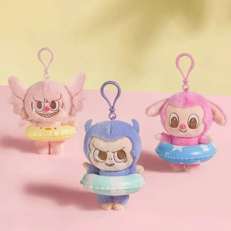 Pop Mart The Monsters Labubu Party Series Swimming Circle Plush Cute Pendant Guess Bag Toys Doll Anime Figure Ornaments