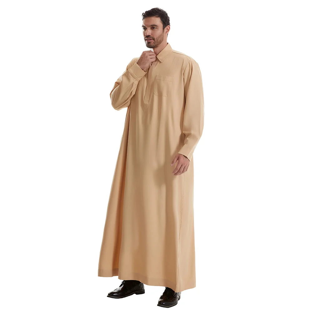 2024 Eid islamska muzułmańska odzież męska luźna Jubba Thobe Abaya Musulmane Homme kaftan Maxi szaty Pakistan Arabia palestinDress