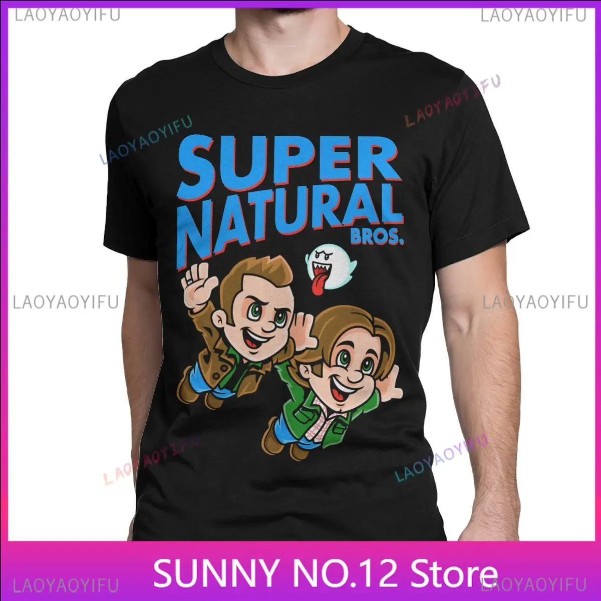 Super Natural Bros T-Shirts Men Supernatural Funny Mashup Hip Hop Short Sleeve Tee Shirt Gift Idea Fashion Clothing Top Popular